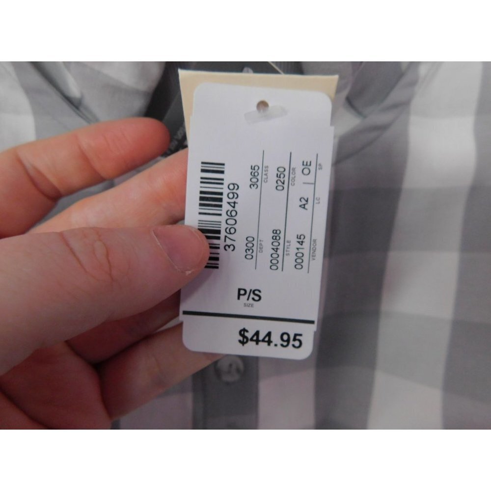 SALE NWT Christopher & Banks Petite Checkered Blouse Women Small Gray - Picture 12 of 14